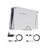 GRAUGEAR 6TB Festplatte im Aluminiumgehäuse für PS5, Slim, Pro 3,5 Zoll HDD, Formatiert für PS5/PS4, Ideal für Gaming und Speicherplatz