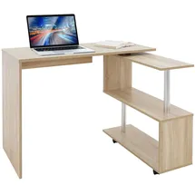 ML-Design Eckschreibtisch drehbar, Schreibtisch L-Form Winkelkombination - 4 Rädern, Sonoma Eiche, 150x88x75 cm, für Heim und B... Naturbelassen