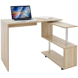 ML-Design Eckschreibtisch drehbar, Schreibtisch L-Form Winkelkombination - 4 Rädern, Sonoma Eiche, 150x88x75 cm, für Heim und B... Naturbelassen