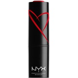 NYX Professional Makeup Lippenstift mit Satin-Finish und ultra-gesättigter Farbe, Shout Loud Satin Lipstick, Red Haute