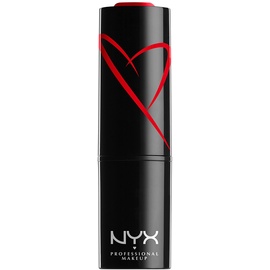 NYX Professional Makeup Lippenstift mit Satin-Finish und ultra-gesättigter Farbe, Shout Loud Satin Lipstick, Red Haute