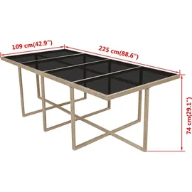 vidaXL Garten-Essgruppe 13-tlg. beige