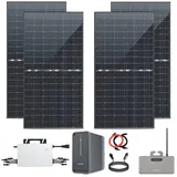 EPP.Solar Balkonkraftwerk mit Speicher Komplettset 2000W/1760W und 2,24 kWh Marstek Speicher, 2000,00 W, Monokristallin, (4x 500W Bifazial Module Plug & Play, inkl. Hoymiles HMS 1800W Smart WIFI Wechselrichter), Smart Mini Anlage