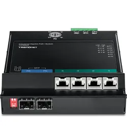TRENDnet TI-PG62F 6-Port PoE+, Industrial Gigabit Wall-Mounted Front Access Switch