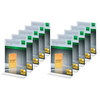 Sigel TA220 Tischaufsteller A4, gerade, 10 Stück, hochwertiges glasklares Acryl,