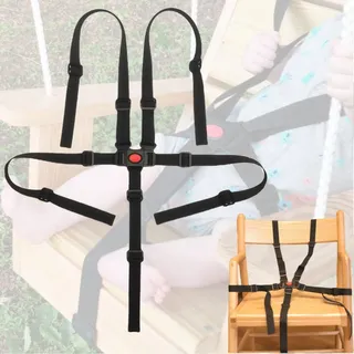 5 Punkt Gurt Sicherheitsgurt,5 Punkt Gurt Kinderwagen Gurt,Sicherheitsgurt für Baby Kinderwagen,Verstellbare Hochstuhl Sicherheitsgurte Gurte,für Jungen Mädchen Kinder (Schwarz)