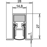 ATHMER Türdichtung Schall-Ex® DUO L-15/28 OS 1-404 2-s.L.958mm Alu.silberf.HLT Athmer