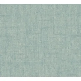 A.S. Création Vliestapete Geo Effect, Uni Tapete Stoffoptik leichte Mustertapete blau,