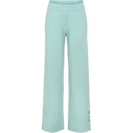 ELBSAND Strickhose ELBSAND, Damen, Gr. 40/42, N-Gr, blau (türkis), Obermaterial: 50% Viskose, 28% Polyester, 22% Nylon, meliert, unifarben, lässig geschnitten lang, Hosen, mit weitem Bein und eingestricktem Logo, Loungewear