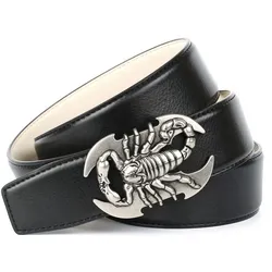 Anthoni Crown Ledergürtel, "Skorpion"-Schließe in altsilberfarben Anthoni Crown schwarz 110