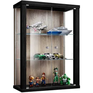 K-Möbel Hängevitrine  C1012 80 x 60 x 25 cm Schwarz