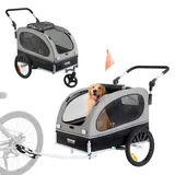 Hundeanhänger 40 Kg 2in1 Fahrradanhänger Kohlenstoffstahl + 600d Oxford-gewebe + Pp  Faltbar 1470 X 720 X 780 Mm Als Anhänger 1530 X 720 X 825 Mm Als Kinderwagen Hundebuggy Jogger Anhänger