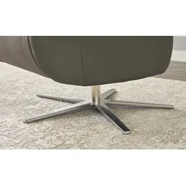 Wohnwert Relaxsessel Mira Leder 81 x 119 x 93 cm Grau mit Relax-Funktion