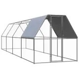 vidaXL Outdoor-Hühnerkäfig 2x8x2 m Verzinkter Stahl