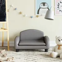 Kindersofa Grau 50x40x30 Cm Kunstleder