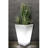 Arnusa Großer LED Blumenkübel 69,5 x 45 cm beleuchtet RGB mit Fernbedienung PL409S Pflanzkübel modern Blumentopf Akku und Netzkabel Indoor § Outdoor