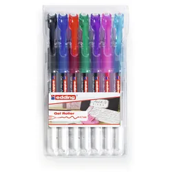 EDDING 2185 gel roller, Verschlossener Gelschreiber, Schwarz, Blau, Grün, Pink,