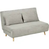 Homcom Schlafsofa, Klappbett mit Bettfunktion, Rückenkissen, Polstersofa mit Verstellbarer Rückenlehne, Samtoptik, 141 x 90 x 81 cm, Grau