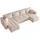 idohome U-förmige Wohnlandschaft mit Schlaffunktion und Bettkasten 3-Sitzer Beige