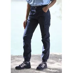 Trekkinghose LASCANA ACTIVE "Cargo Jeans Optik", Damen, Gr. 36, N-Gr, schwarz, Obermaterial: 98% Baumwolle, 2% Elasthan, unifarben, casual, Hosen, Baumwollmix mit Cargo Taschen
