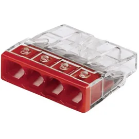 WAGO 2273-204 2273 Dosenklemme flexibel: - starr: 0.5-2.5 mm2 Polzahl: 4 20 St. Transparent, Rot