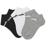BENCH Sneakersocken 6er Pack Schwarz/Weiß/Grau 43-46