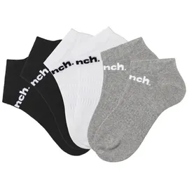 BENCH Sneakersocken 6er Pack Schwarz/Weiß/Grau 43-46