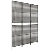 vidaXL Paravent 3-tlg. Grau Poly Rattan