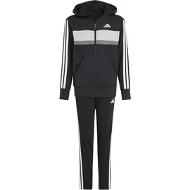 adidas Seasonal Essentials Tiberio 3-Streifen Fleece Trainingsanzug Black / White / Grey Two 164