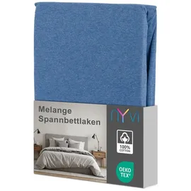 nyvi Spannbettlaken Jersey 180 x 200 - 200 x 200 cm jeansblau