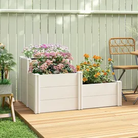 Outsunny Hochbeet 120 x 80 x 64 cm Weiß