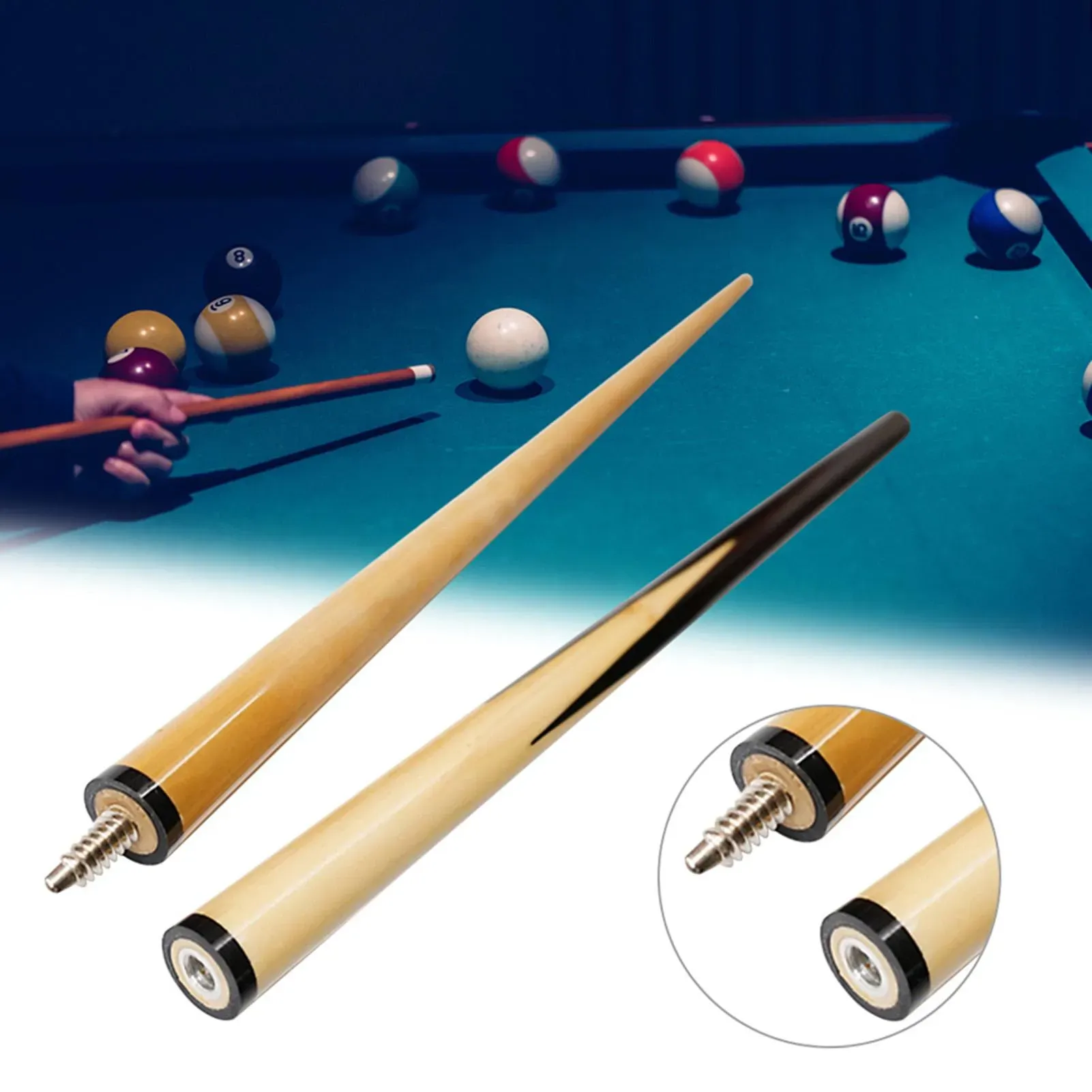 48 Zoll Junior Kid Billardschaft 2-teiliger Holz-Pool-Queue-Stick Unterhaltungs-Snooker-Billard-Werkzeug