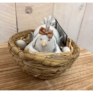 Huhn*Henne im Dekokorb*Ostern*Deko*Osterdeko*