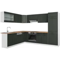 Vicco Eckküche, Anthrazit, Weiß, Holzwerkstoff, L-Form,Formgebogen, 287x81.6x60 cm, Küchen, Eckküchen, Eckküchen ohne Geräte