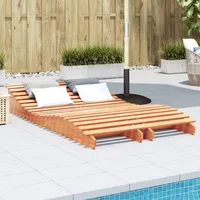 Festnight Doppelliege Outdoor 2 Personen Doppel Sonnenliege Holz Holzliege Gartenliege Sonnenbett Massivholz Loungebett Gartenbett Liegestuhl Strandliege Garten Liege Outdoor Strand Schwimmbad