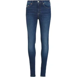Tommy Hilfiger skinny fit Jeans mit Label-Stitching Modell 'NORA', Dunkelblau, 28/32