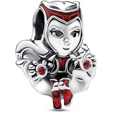 PANDORA Marvel Scarlet Witch Charm aus Sterling Silber, Kristall, Kompatibel Moments Armbändern, 792763C01