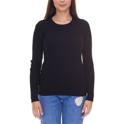 H.I.S Damen Longsleeve geripptes Langarm-Shirt Sommer-Oberteil 74376002 Schwarz - 32/34