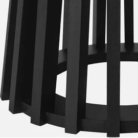 sweeek - 2er-Set Couchtische aus Holzdekor und Tannenholz, Ø40cm und Ø60cm - Schwarz - Schwarz