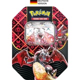 Pokémon Pokémon-Sammelkartenspiel: Tin-Box Karmesin & Purpur – Paldeas Schicksale – Schillerndes Glurak-ex (1 holografische Promokarte & 4 Boosterpacks)