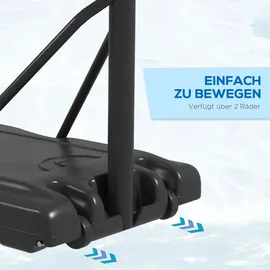 sportnow 2-in-1 Basketballständer Schwarz 230-305 cm