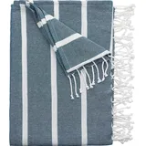 BUTLERS Surfside Strandtuch 200 x 180 cm Blau/Weiß