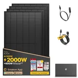 Solakon® 2000W Balkonkraftwerk mit Speicher - 2000 Watt komplett Steckdose & 800W Hybrid-Wechselrichter - Solaranlage Komplettset - 4x 500W PV-Module & 2,11 kWh ONE Speicher für Balkonkraftwerk