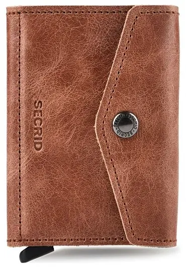 Secrid Enveloppe Geldbörse RFID Schutz Leder 10 cm  braun