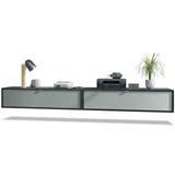 Vladon Lana Lowboard 120 x 29 x 37 cm Schwarz matt/Graphit MDF