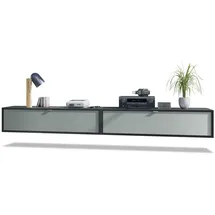 Vladon Lana Lowboard 120 x 29 x 37 cm Schwarz matt/Graphit MDF