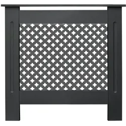 Heizkörperverkleidung Heizungsabdeckung MDF Wabenmuster 78x19x82 cm Anthrazit