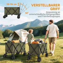 Outsunny Bollerwagen Faltbarer Handwagen bis 120 kg Grün