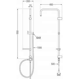 Mexen X Duschsäule, Weiß - 7939199-20