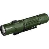 Olight Warrior 3S green LED Taschenlampe IPX8 (wasserdicht), mit Gürtelclip, mit Holster, mit Stroboskopmodus akkubetrieben
